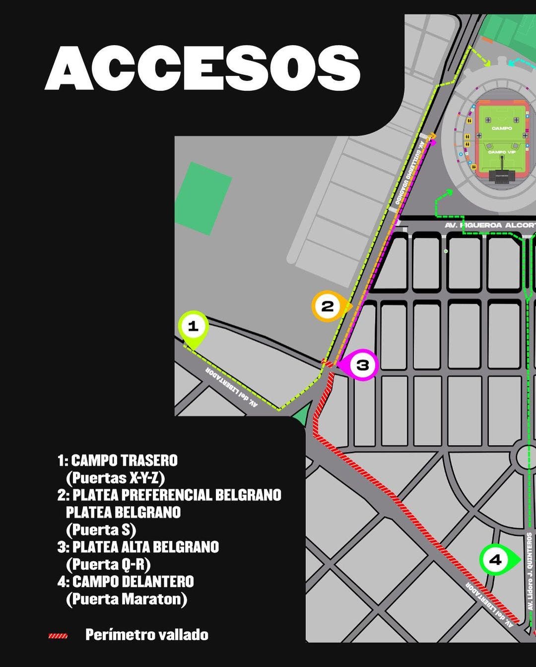Puertas de ingreso para el recital de Harry Styles.