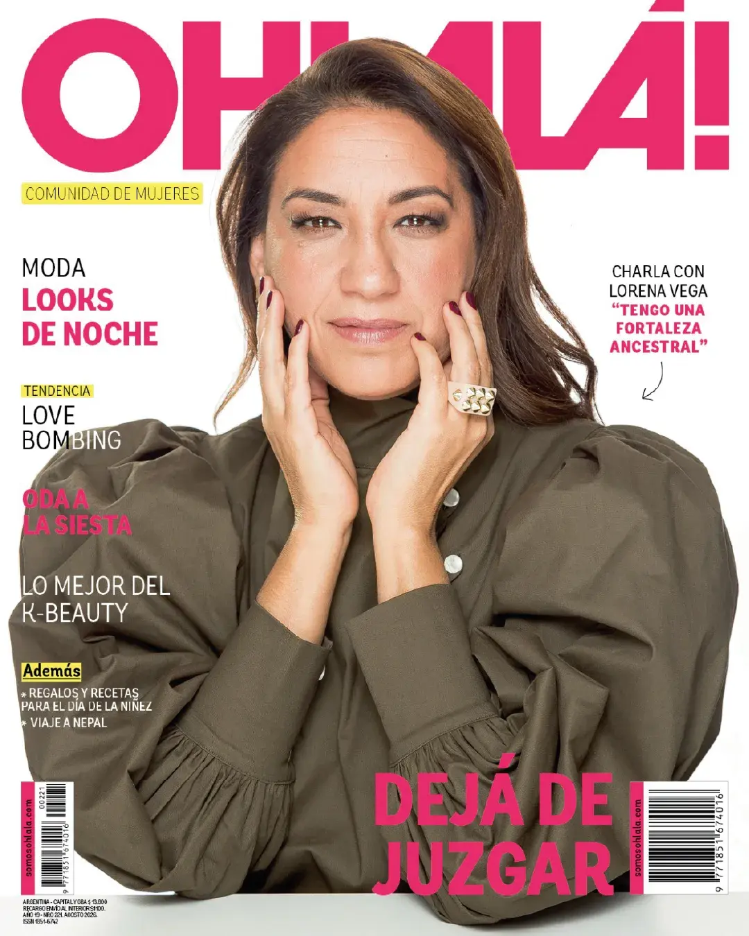 Tapa de OHLALÁ! de agosto con Lorena Vega