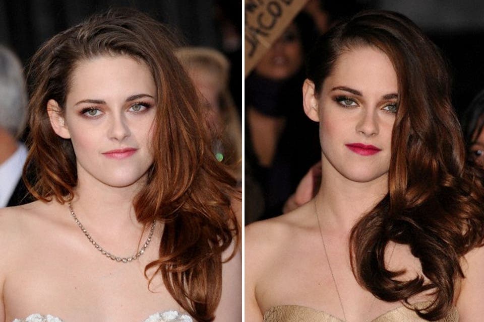 Si vamos a hablar de las alfombras rojas este es otro elegido de Kristen: pelo suelto lacio y leves ondas en las puntas. El maquillaje también es un gran aliado de la actriz