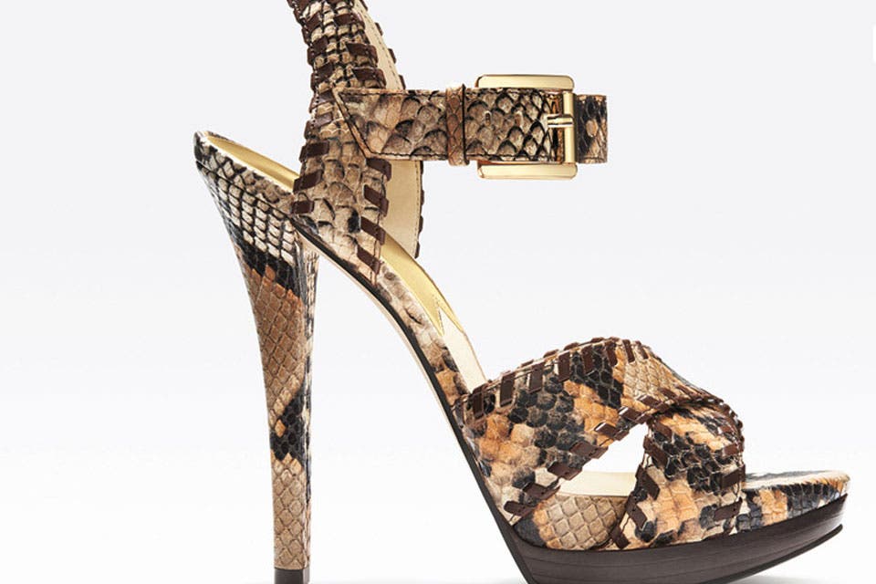 Sandalias de print pitón con tiras cruzadas