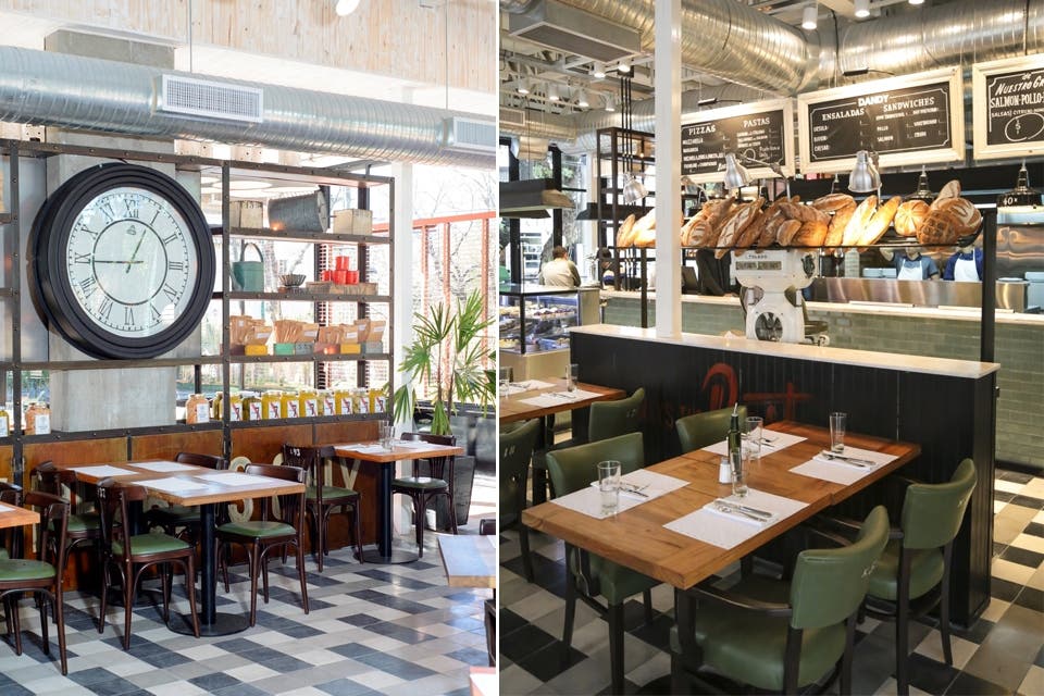 Decorado con onda industrial y vintage, el salón principal es muy amplio