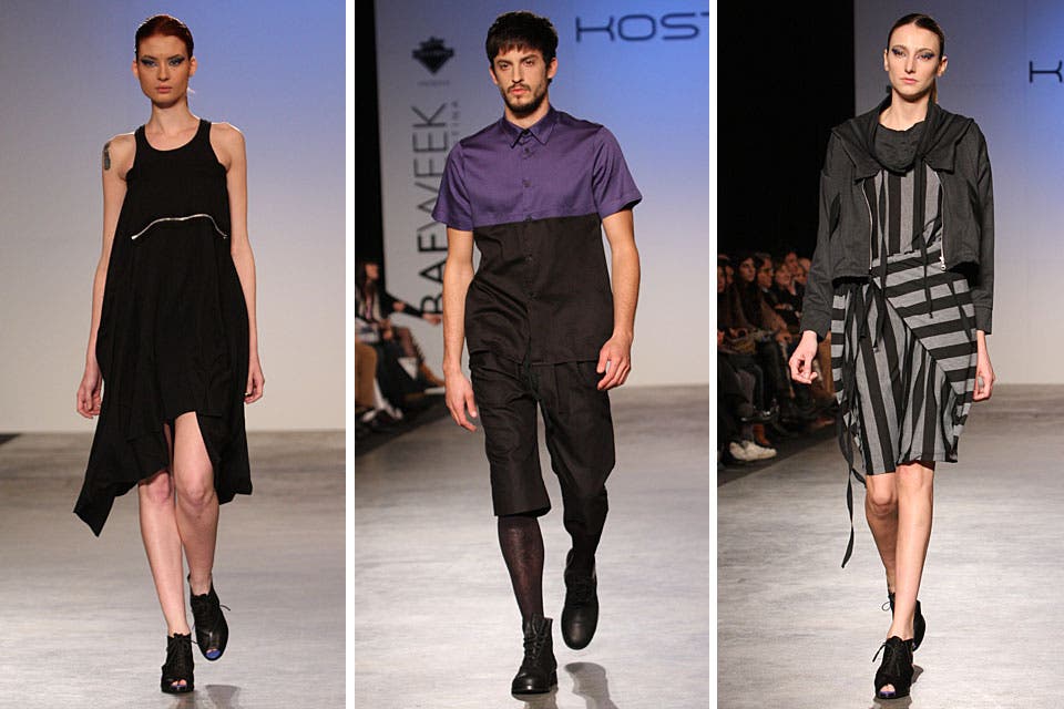 Vestidos para ellas, bermuda y camisa para él, en la pasarela de Kostüme