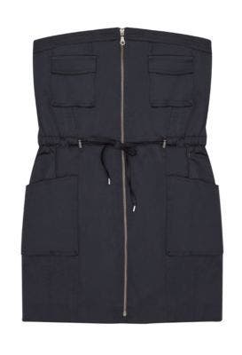 Con cierre, bolsillos y strapless (Desiderata, $825)