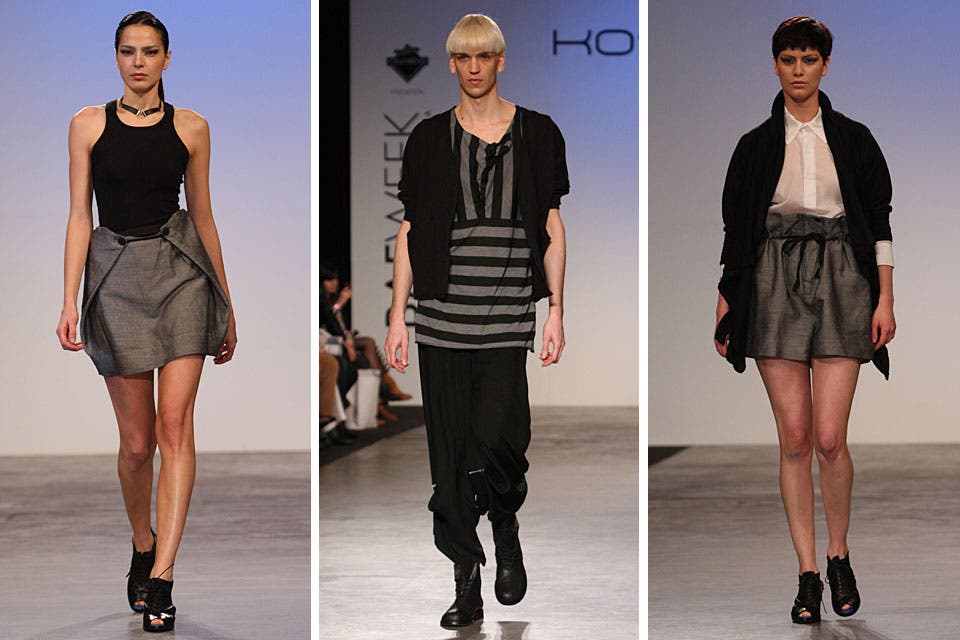Negro, gris y blanco, los colores que se vieron en el desfile de Kostüme