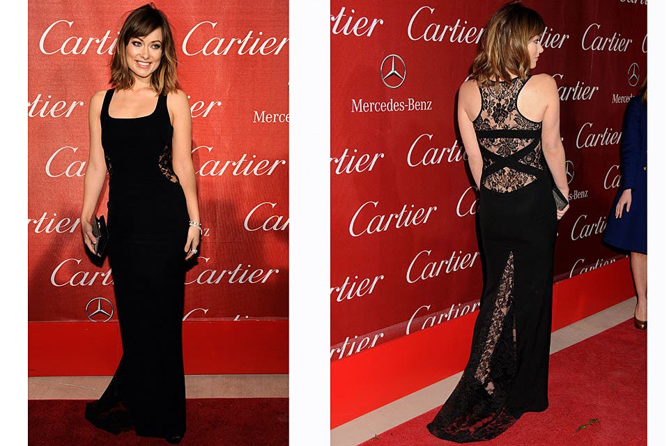 El encaje es un must! Mirá qué linda la espalda del vestido que eligió Olivia Wilde (es de Monique Lhuillier)