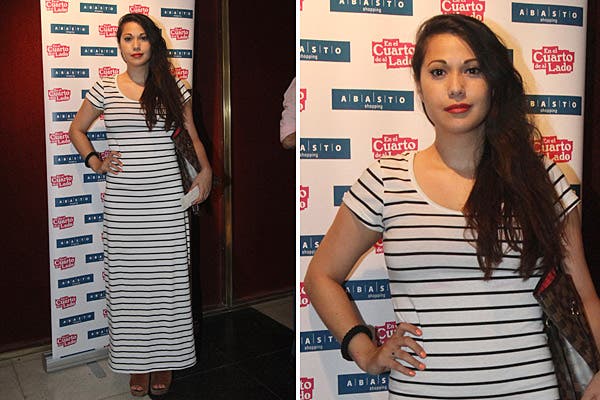 Emme apostó al maxivestido rayado; ¿les va este look?