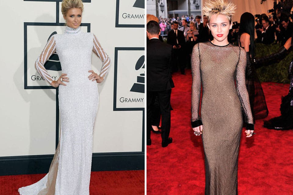 Paris Hilton y Miley Cyrus se sumaron a esta tendencia, pero en vestidos largos. ¿Cuál te gusta más?