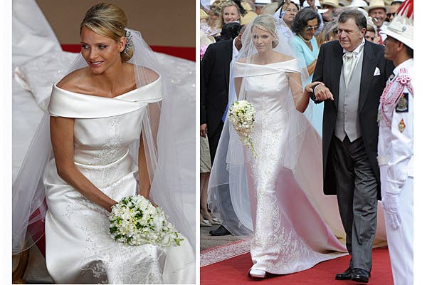 Charlene Wittstock lució impecable con su vestido de novia diseñado por Giorgio Armani