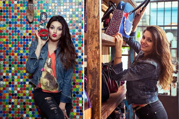Natalie Pérez estuvo en el local de Puro y posó para las cámaras con todos los productos. ¡Muy canchera!