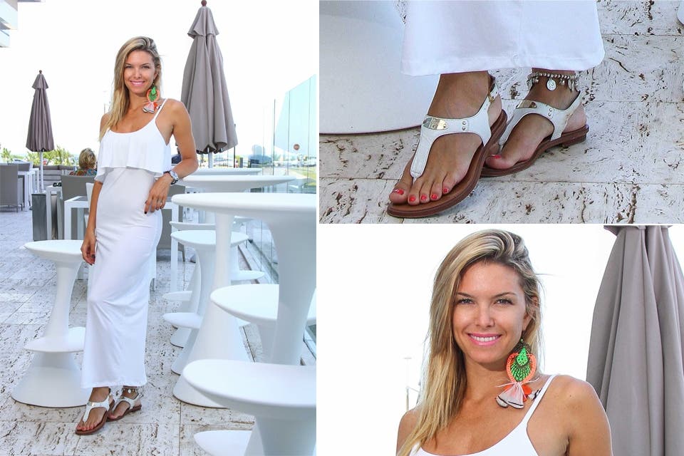 Sofia Zamolo disfrutó de su estadía en The Grand Hotel Punta del Este, el nuevo hotel cinco estrellas que inauguró esta temporada. Destacamos el aro enorme y colorido que eligió como accesorio para su look en total white. ¡Diosa!