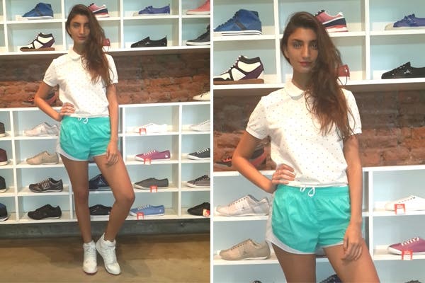 Paloma Cepeda, con un look muy deportivo en Le coq sportif. ¡Nos encanta!