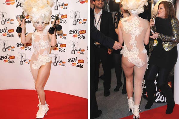 Encaje, transparencias y un antifaz, en los Brit Awards