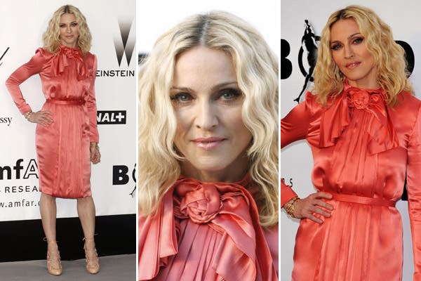¡Uau! Un poco de color... Madonna en el festival de cine de Cannes, con un vestido de Stella McCartney