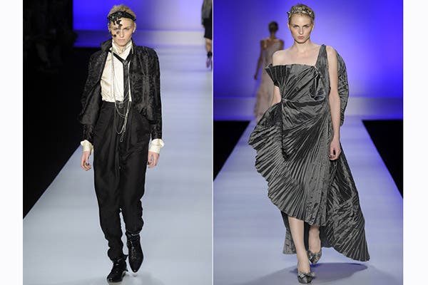 En el desfile de Lino Villaventura, en la semana de la moda de San Pablo, desfiló tanto como hombre y como mujer