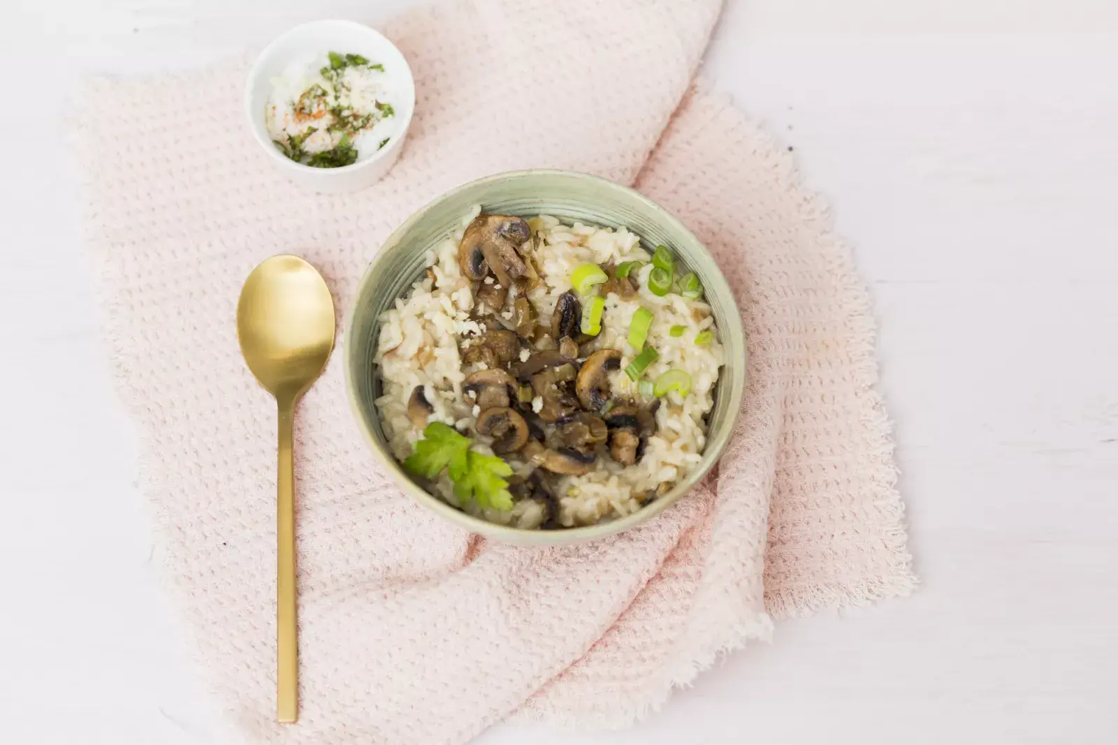 Risotto de hongos y puerros