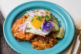 Rosti de papa, zanahoria y boniato