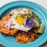 Rosti de papa, zanahoria y boniato