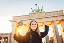 La Puerta de Brandeburgo en Berlín, Alemania.