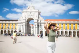 La plaza Praca do Comercio en Lisboa, Portugal.