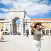 La plaza Praca do Comercio en Lisboa, Portugal.