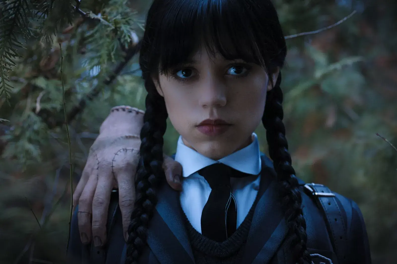 Jenna Ortega como Merlina Addams en Wednesday.