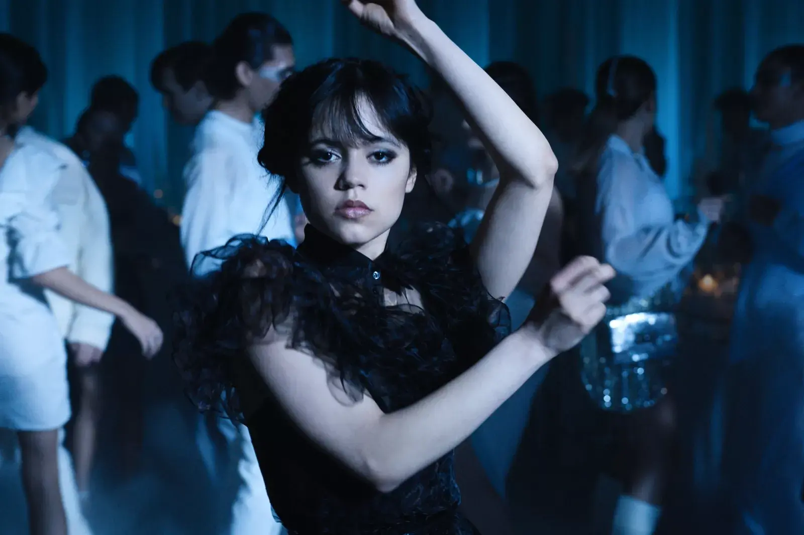 Jenna Ortega como Merlina Addams en Wednesday.