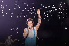 Harry Styles durante su primer show en Buenos Aires.