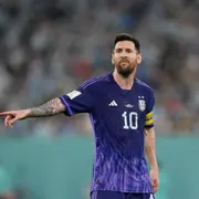 Messi, en el partido contra Polonia.