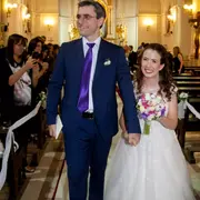 Daniela Aza, influencer experta en diversidad, el día de su casamiento con Jonatan Brunetti