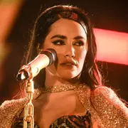 Lali durante su show en el Estadio Vélez.