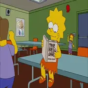 Lisa Simpson leyendo "La campana de cristal" de Sylvia Plath.