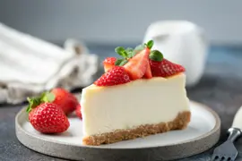 Receta de cheesecake sin horno con frutillas.