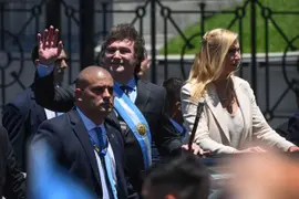 Javier y Karina Milei, el día de la asunción presidencial.