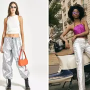 Seleccionamos 6 modelos distintos de pantalones metalizados que podés comprar en marcas locales.