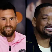 Lionel Messi y Will Smith en el estadio de Inter Miami, el 21 de febrero 2024.
