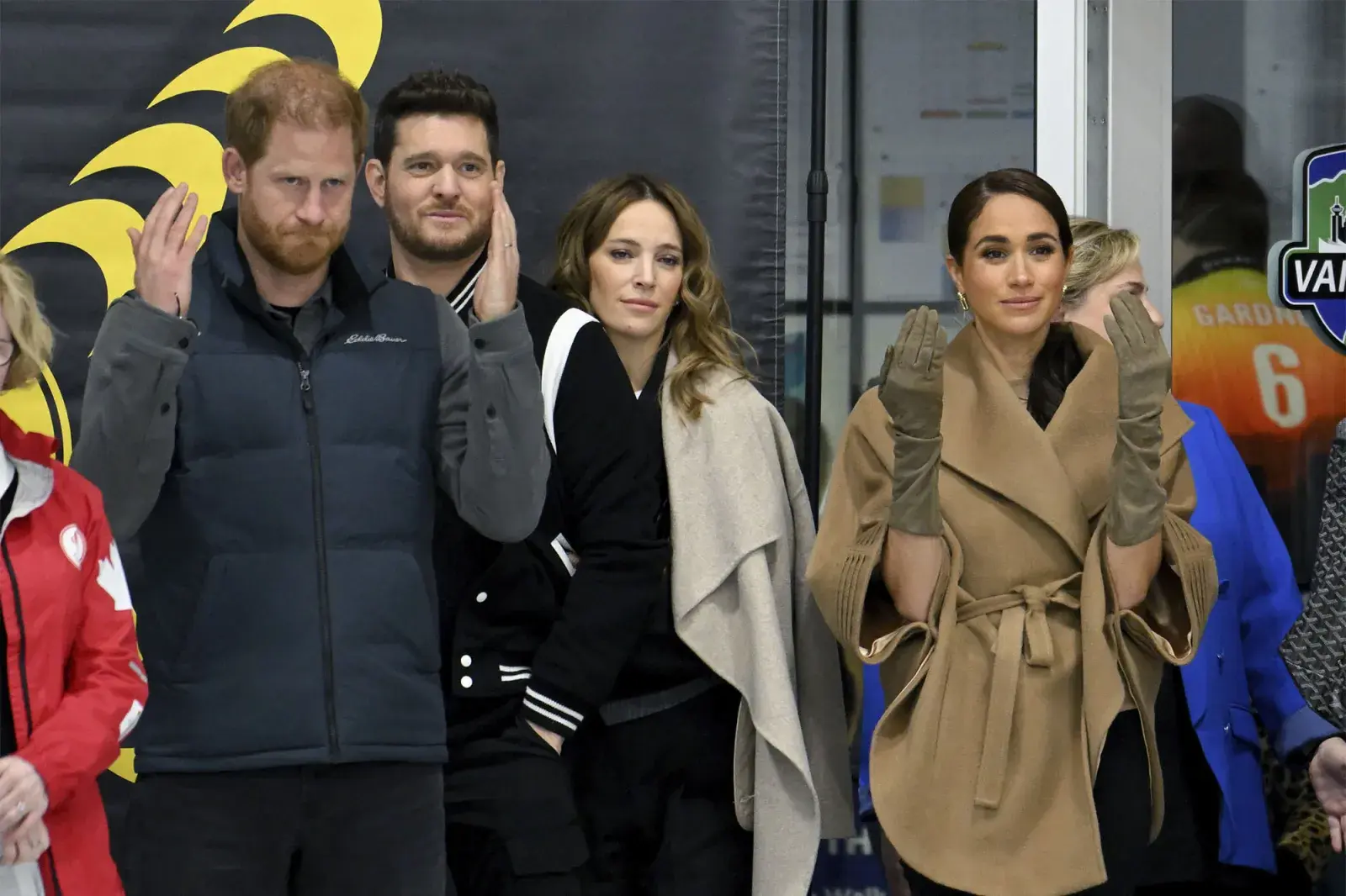 Luisana Lopilato y Michael Bublé con el príncipe Harry y Meghan Markle en Canadá.