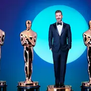 Jimmy Kimmel en el arte oficial de la entrega de los Premios Oscar 2024.