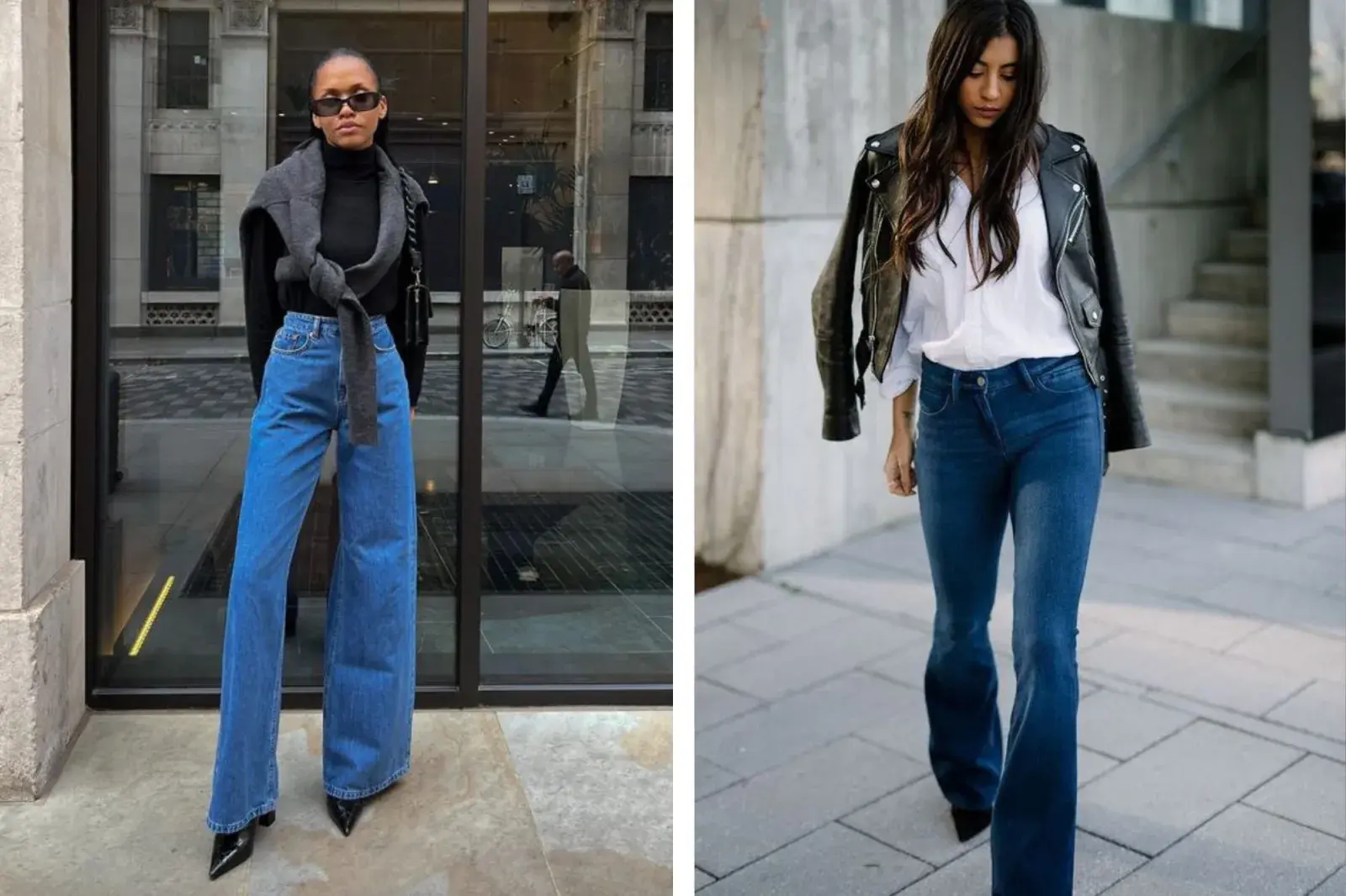 8 outfits con jean acampanado, ideales para todos los días.