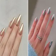 Diseños de uñas metalizadas.