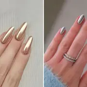 Diseños de uñas metalizadas.