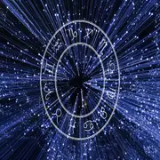 La rueda zodiacal, con los símbolos de los 12 signos astrales.