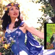 La portada de "Cuerpos Resplandecientes", de María Rosa Lojo, con la imagen de Gilda, una de las santas populares más icónicas de la Argentina.