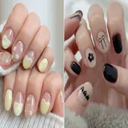 El nail art coreano es sutil y cute, con muchos dibujitos y base transparente.