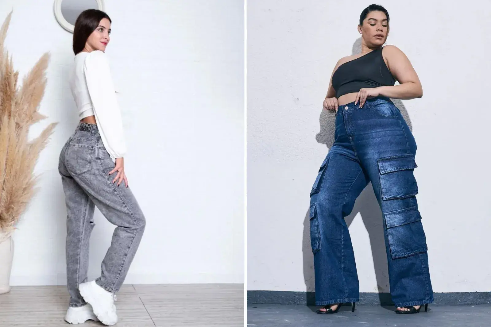 Dos modelos usando jeans.