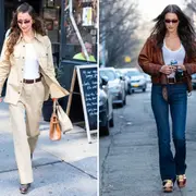Dos fotos de Bella Hadid en la calle.