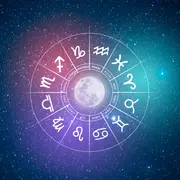 La rueda zodiacal, con los símbolos de los 12 signos astrales.