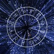 La rueda zodiacal, con los símbolos de los 12 signos astrales.