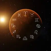 Mercurio y la rueda zodiacal con los 12 signos del zodíaco.