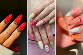 diseños de uñas frutales 3D