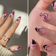uñas rosas y negras